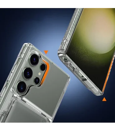 کاور کریستالی شفاف s23 ultra جا کارتی استند protection shell