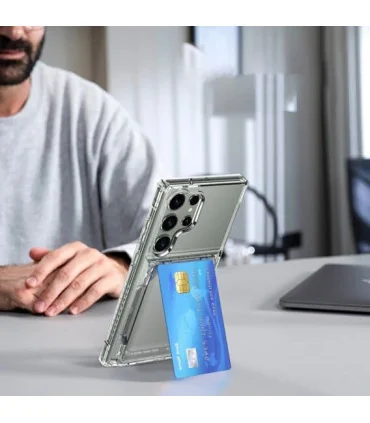 کاور کریستالی شفاف s23 ultra جا کارتی استند protection shell