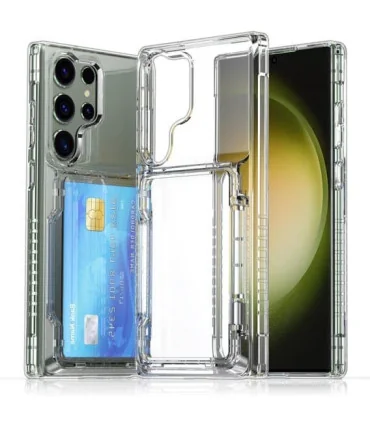 کاور کریستالی شفاف s23 ultra جا کارتی استند protection shell