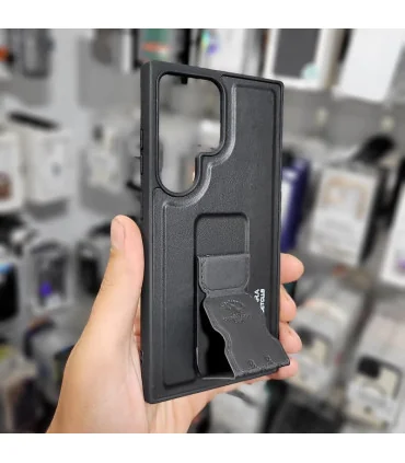 قاب چرمی s24 ultra پولو استند دار