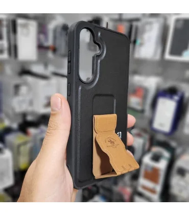 قاب چرمی s23 fe پولو استند دار