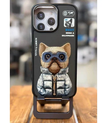 کاور nimy ایفون 16 پرومکس سگ عینکی لنز فلز