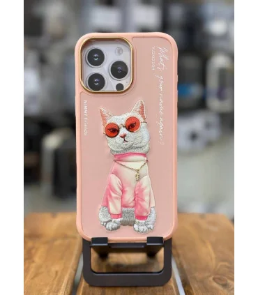 کاور نیمی ایفون 16 پرومکس گربه عینکی لنز فلز