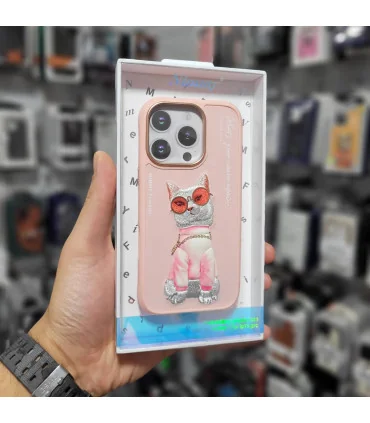 کاور نیمی ایفون 16 پرومکس گربه عینکی لنز فلز