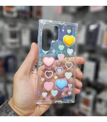 قاب کریستالی s24 ultra قلب برجسته