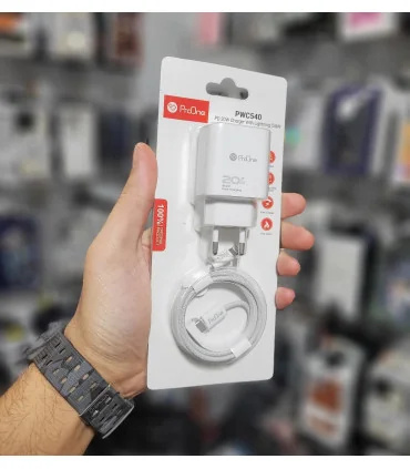 شارژر 20 واتی اورجینال پرو وان 540 با کابل لایتنینگ