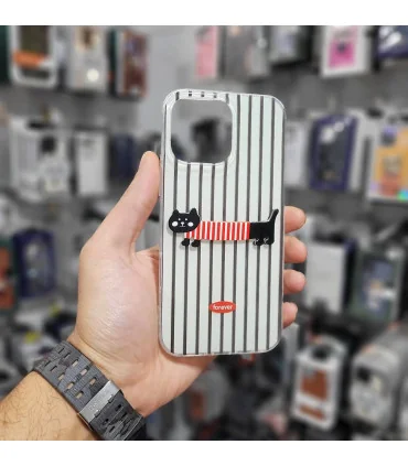 قاب کریستالی ایفون 13 گربه برجسته