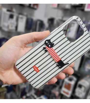 قاب کریستالی ایفون 13 پرومکس گربه برجسته