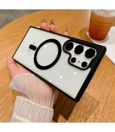 قاب کریستالی s25 ultra دور سیلیکون رنگی مگ سیف