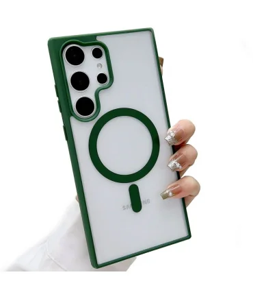 قاب کریستالی s25 ultra دور سیلیکون رنگی مگ سیف