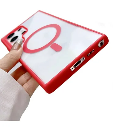 قاب کریستالی s25 ultra دور سیلیکون رنگی مگ سیف